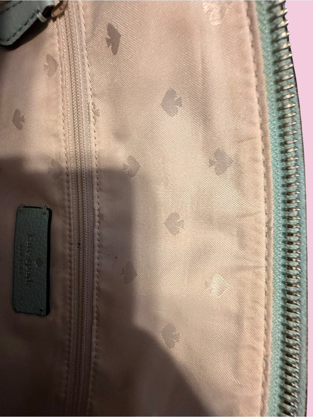 Kate Spade Monet Large Triple-Compartment Leather Pre-Loved Pale Blue Tote 🩵 - Picture 8 of 13
